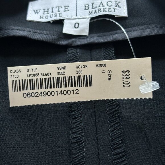 White House Black Market Women's Black Fringe Hem Size Zip Pencil Skirt Size 0 - Picture 7 of 9